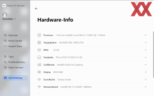 Die Software des Huawei MateBook E 2022