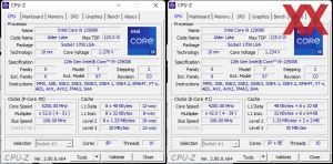 CPU-OC: links mit den P-Kernen und rechts mit den E-Kernen