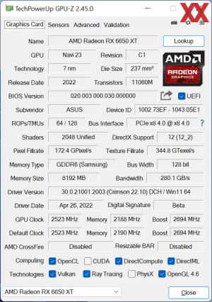 ASUS ROG Strix Radeon RX 6650 XT OC Gaming