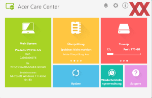 Die Software des Acer Predator Triton 300 SE