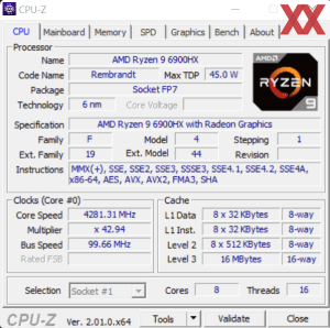 GPUz und CPUz des XMG NEO 17 M22