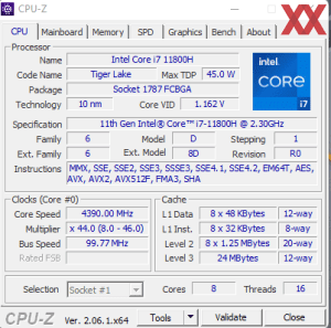 GPUz und CPUz des ASUS TUF Gaming F17 FX706HM