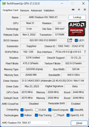 Sapphire Pulse Radeon RX 7900 XT