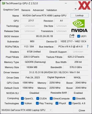 GPUz und CPUz des MSI Titan GT77 HX 13V