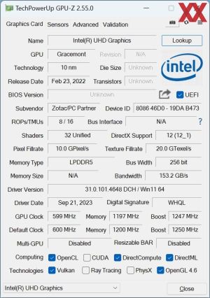 GPUz und CPUz der ZOTAC ZBOX PI430AJ Pico