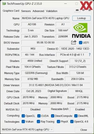 GPUz und CPUz des MSI Alpha 17 C7VG-031