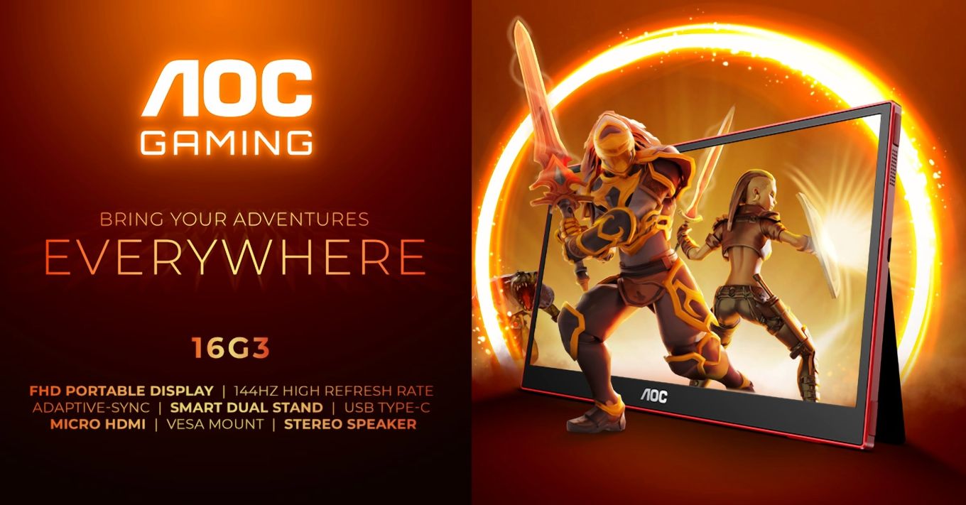 144Hz Compatible IPS Panel: AOC GAMING 16G3 for on-the-go use