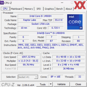 GPUz und CPUz des MSI Titan 18HX A14VIG