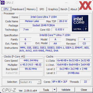 CPUz und GPUz des LG gram Pro 17 (2024)