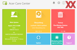 Die Software des Acer Aspire 16