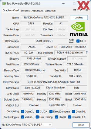 ASUS TUF GeForce RTX 4070 Super