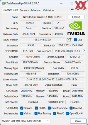 ASUS ROG Strix GeForce RTX 4080 Super OC