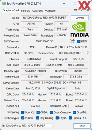 MSI GeForce RTX 4070 Ti Ventus 3X