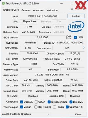 CPUz und GPUz des Geekom XT13 Pro