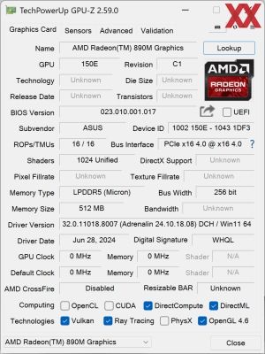 GPUz und CPUz des ASUS Zenbook S16