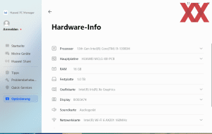 Die Software des Huawei MateBook D 16 (2024)