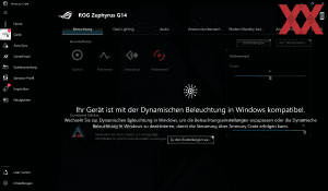 Die Software des ASUS ROG Zephyrus G14