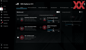 Die Software des ASUS ROG Zephyrus G14