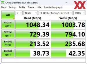 Netac Portable SSD ZX10, 2 TB, Benchmarks 80%