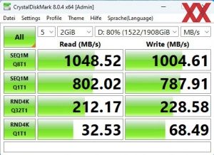 Patriot TransPorter Portable SSD 2 TB Benchmarks 80%