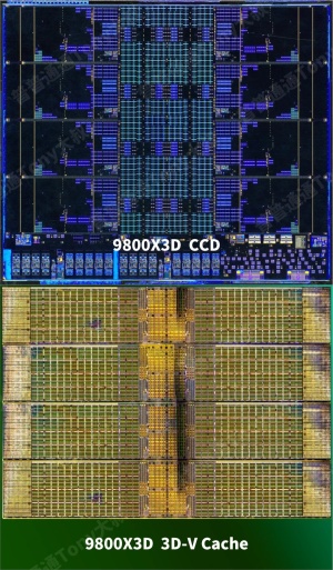 AMD Ryzen 7 9800X3D SRAM- und CCD-Chip