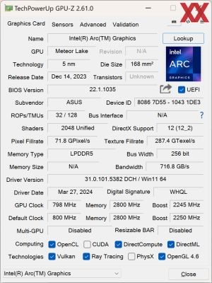 GPUz und CPUz des ASUS Vivobook S 14 OLED