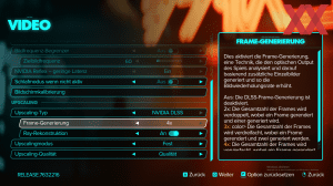 Einstellungen zu DLSS 4 und Multi Frame Generation
