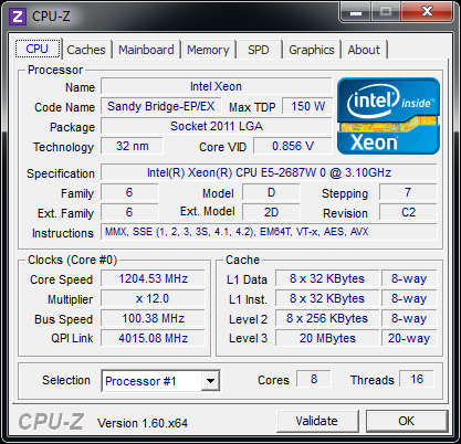 16 Kerne mit CPU-Z