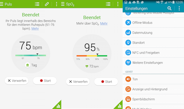 Neben dem Puls wird nun auch die Sauerstoffsättigung gemessen, die Systemeinstellungen sind noch unübersichtlicher geworden