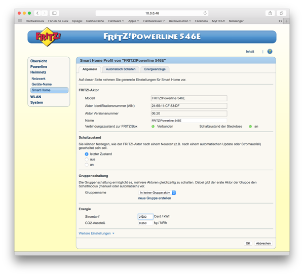 AVM FRITZ!Powerline 546E - Software