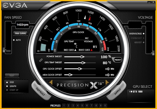 EVGA PrecisionX mit einer GeForce GTX 980