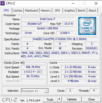 medion erazer p7644 cpuz