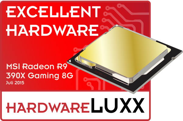 Hardwareluxx Excellent Hardware Award für die MSI Radeon R9 390X Gaming 8G