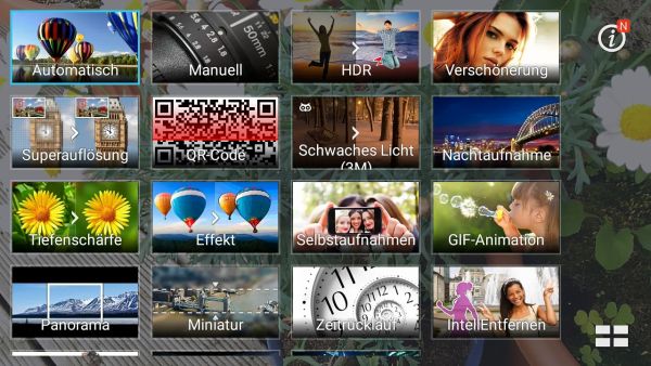 Die Kamera-Applikation bietet viele Möglichkeiten, ist aber zu unübersichtlich gestaltet