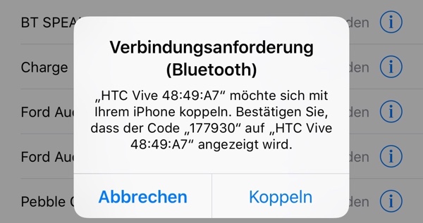 HTC Vive – Bluetooth