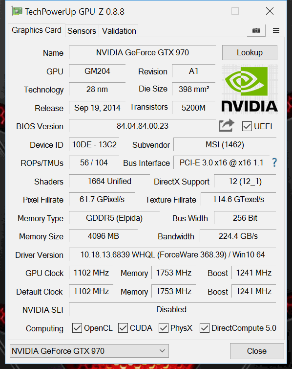 msi aegis gtx970 gpuz