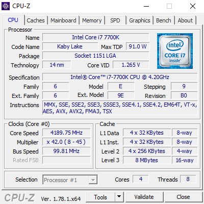 msi vortex cpuz