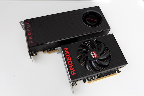 Radeon RX 480 (oben) und Radeon Fury Nano (unten)