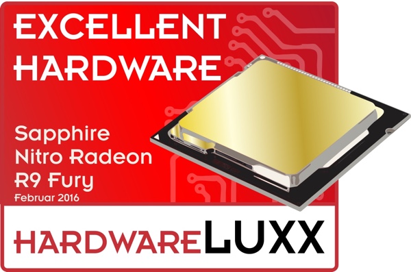 Excellent Hardware Award für die Sapphire Nitro Radeon R9 Fury