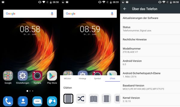 Die ZTE-eigene Oberfläche kann optisch angepasst werden, wirkt mittlerweile aber zu unübersichtlich