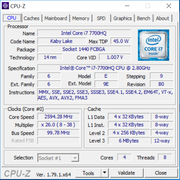 gigabyte p57x v7 cpuz