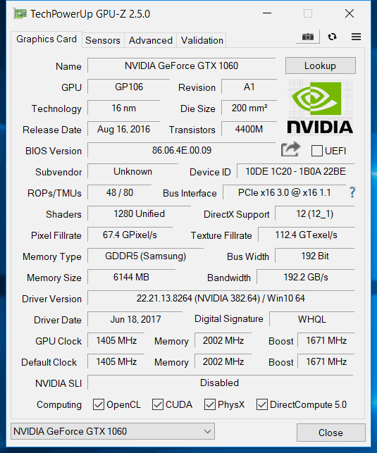 gigabye sabre15 gpuz