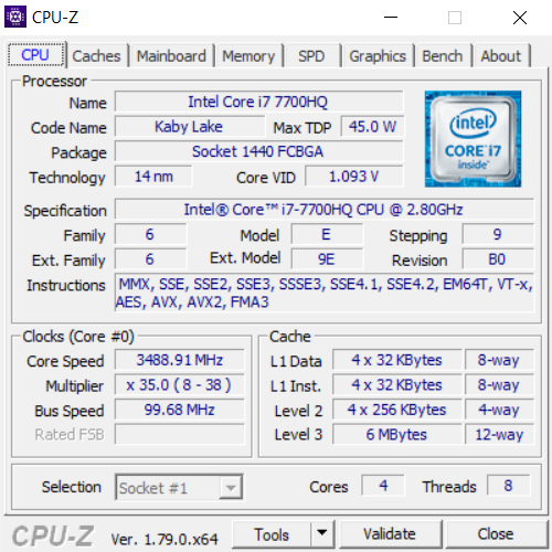 msi ge62 cpuz