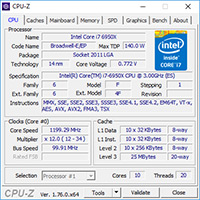 CPUZ-Screenshots Core i7-6950X idle