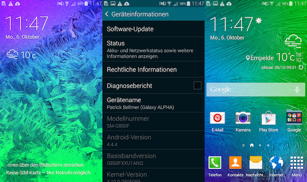 Aktuelles Android und TouchWiz im Zusammenspiel