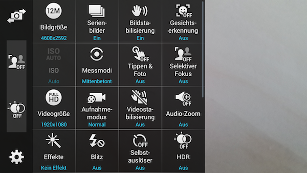 Trotz vieler Optionen eine übersichtlich gestaltete Kamera-App