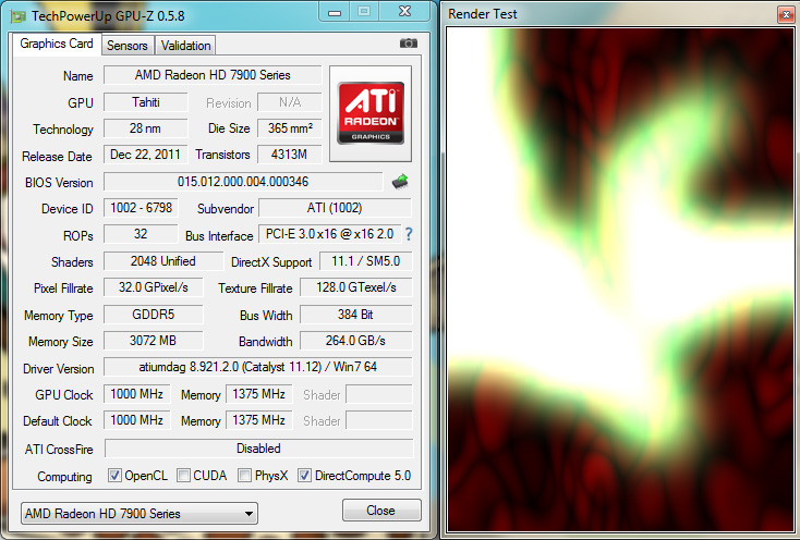 GPU-Z 0.5.8 Released, New Render Test for PCI-Express Bus and ASIC Quality  Feature