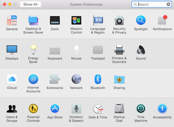 Systemeinstellungen in OS X 10.10 Yosemite