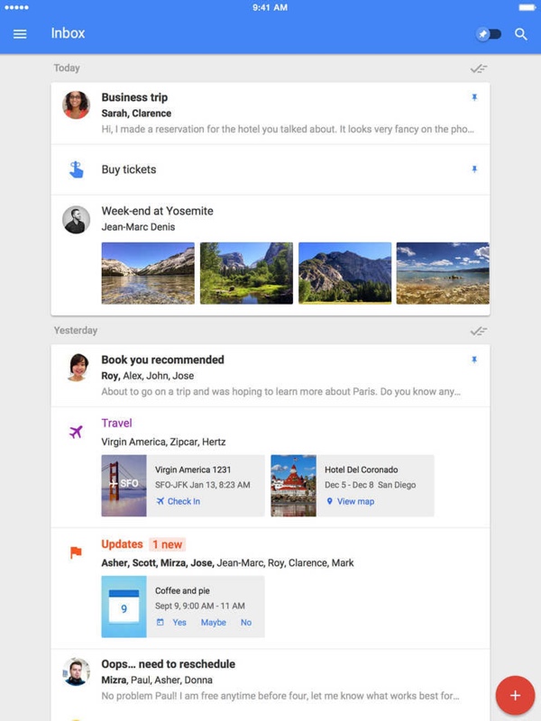 Google Inbox für das iPad