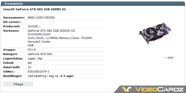 Inno3D GeForce GTX 960 2GB GDDR5 OC